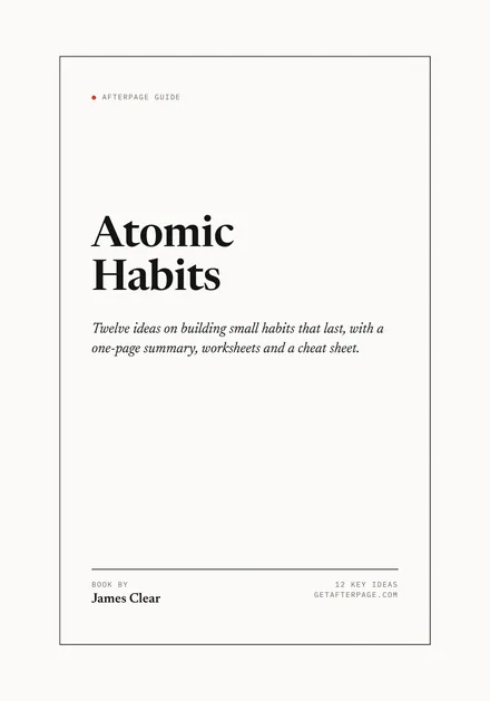 Cover of the Afterpage Key Ideas guide to Atomic Habits.