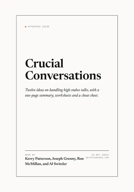 Cover of the Afterpage Key Ideas guide to Crucial Conversations.