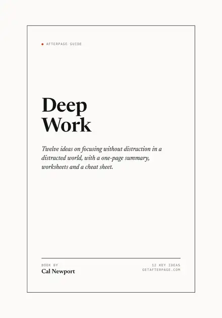 Cover of the Afterpage Key Ideas guide to Deep Work.