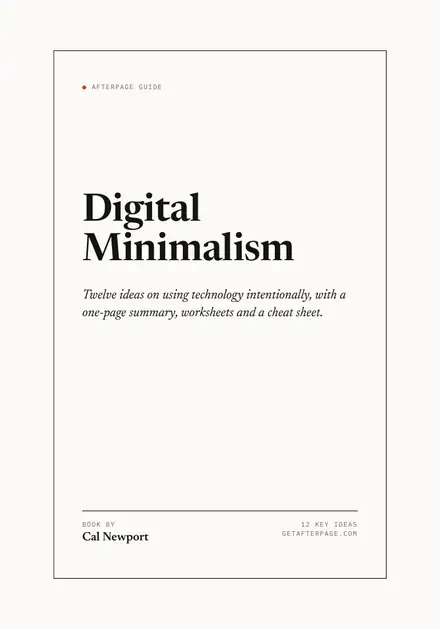 Cover of the Afterpage Key Ideas guide to Digital Minimalism.