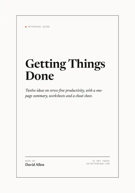 Cover of the Afterpage Key Ideas guide to Getting Things Done.