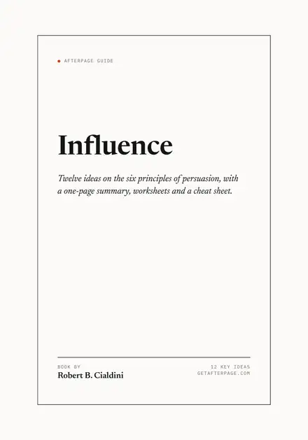 Cover of the Afterpage Key Ideas guide to Influence: The Psychology of Persuasion.