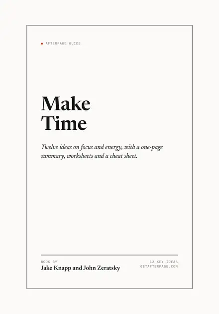 Cover of the Afterpage Key Ideas guide to Make Time.