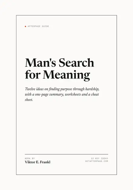 Cover of the Afterpage Key Ideas guide to Man's Search for Meaning.