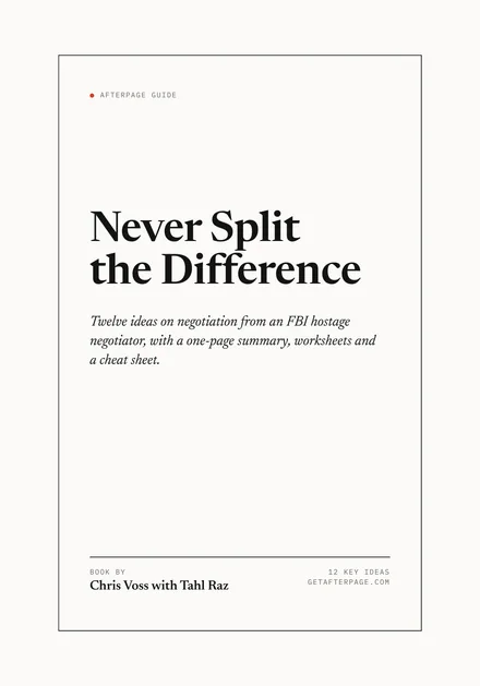 Cover of the Afterpage Key Ideas guide to Never Split the Difference.
