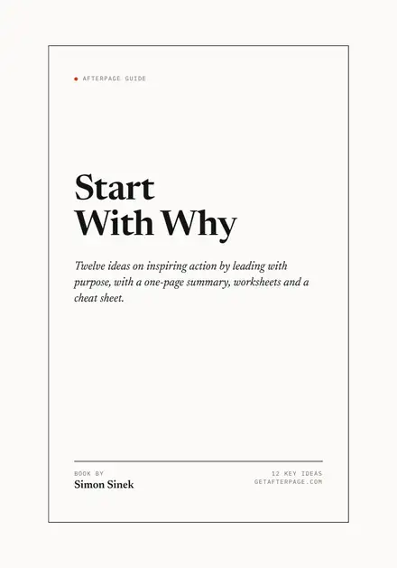 Cover of the Afterpage Key Ideas guide to Start With Why.