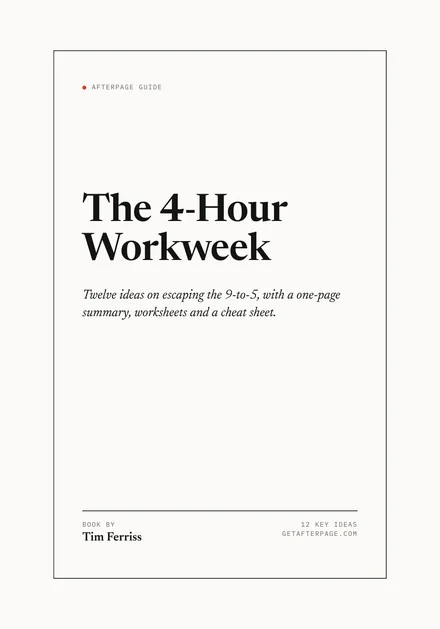 Cover of the Afterpage Key Ideas guide to The 4-Hour Workweek.