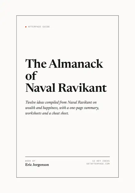 Cover of the Afterpage Key Ideas guide to The Almanack of Naval Ravikant.