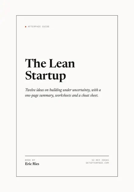 Cover of the Afterpage Key Ideas guide to The Lean Startup.