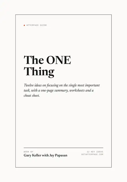 Cover of the Afterpage Key Ideas guide to The ONE Thing.