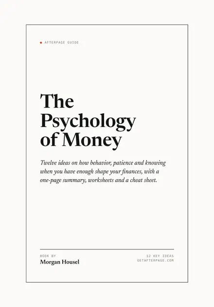 Cover of the Afterpage Key Ideas guide to The Psychology of Money.