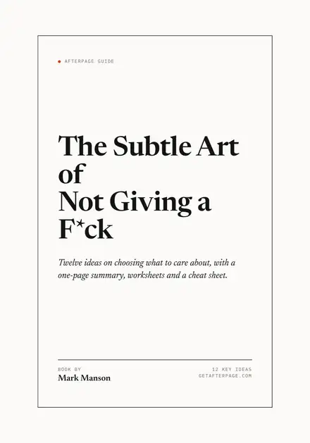 Cover of the Afterpage Key Ideas guide to The Subtle Art of Not Giving a F*ck.