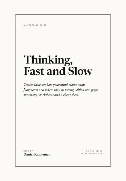 Cover of the Afterpage Key Ideas guide to Thinking, Fast and Slow.