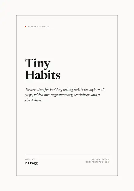 Cover of the Afterpage Key Ideas guide to Tiny Habits.